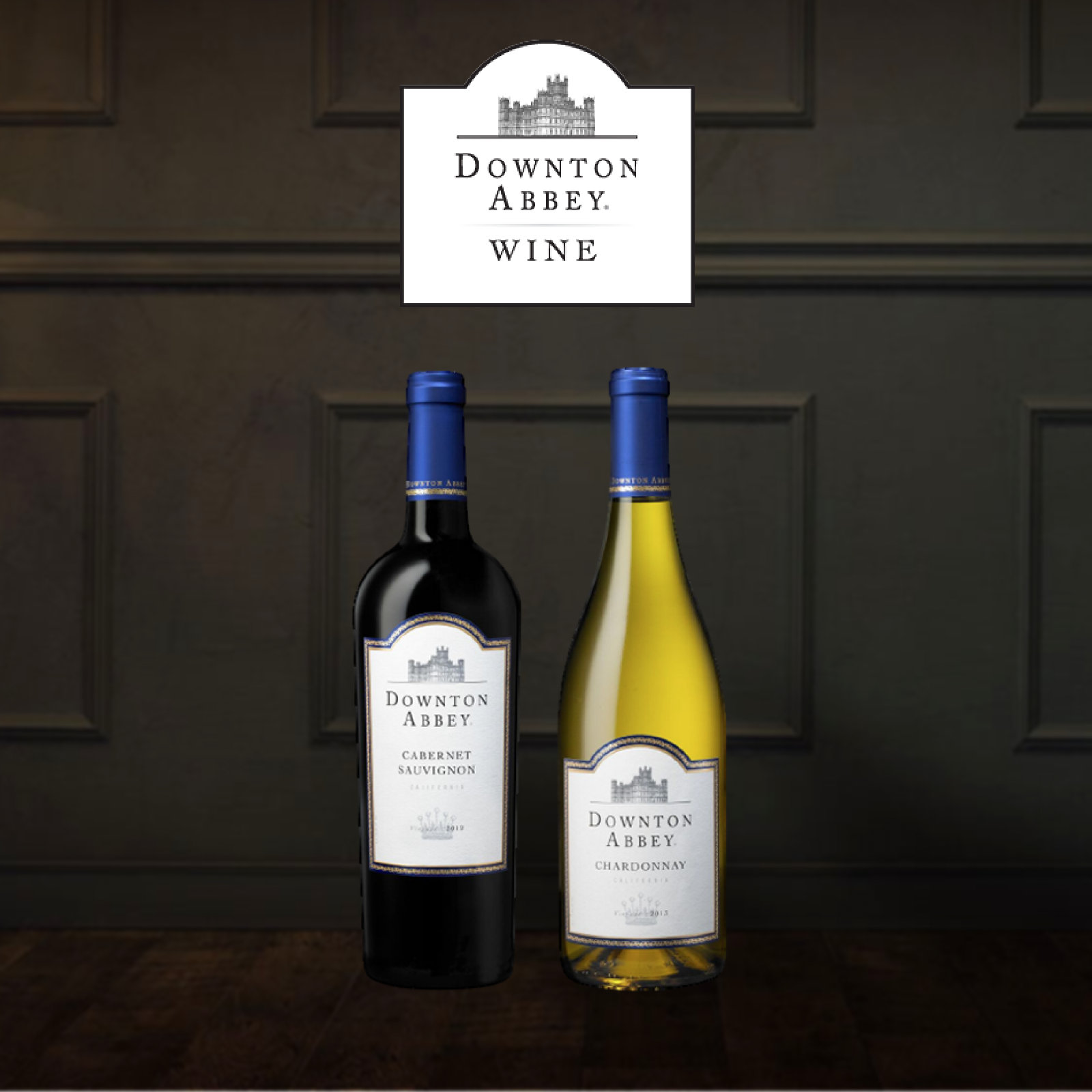 2 Downton Abbey branded wine bottles