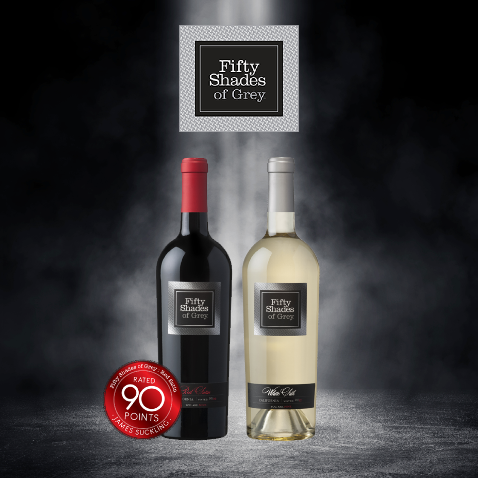 2 Fifty shades of Grey branded wine bottles