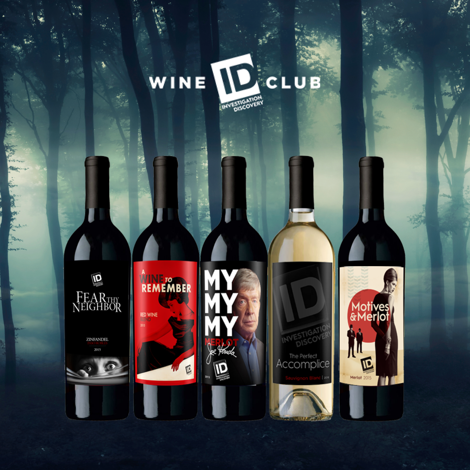 4 Wine ID (Investigation Discovery) Club branded wine bottles
